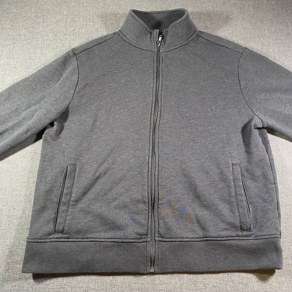Banana Republic Mens XL Gray Full Zip Mock Neck Long Sleeve Jacket Coat